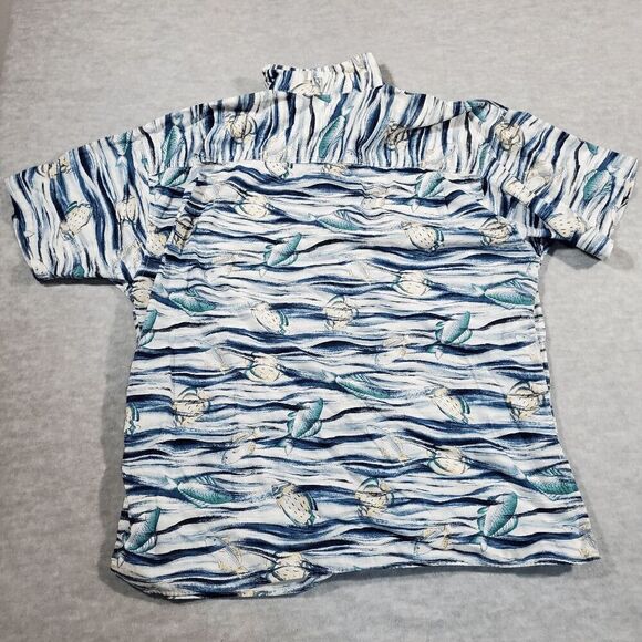 Chaps Ralph Lauren Shirt Mens XL Blue Fishing Fathers Day Collared Button Down - Picture 9 of 10